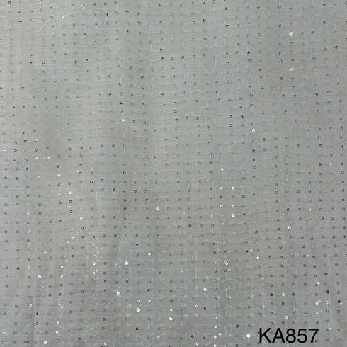 Dyeable Embroidered Sequins Organza Fabric-KA857
